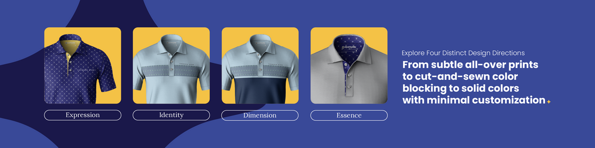 Four distinct design directions: Expression, Identity, Dimension and Essence polos
